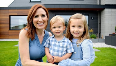 Family celebrating new homeownership with CrossHouse Group Family celebrating new homeownership with CrossHouse Group